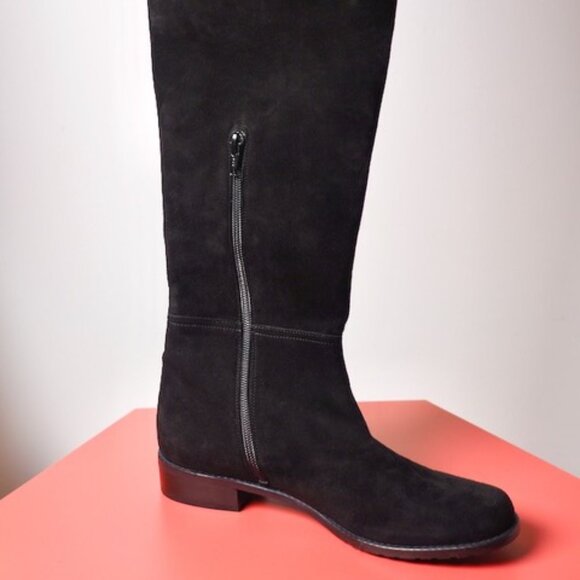 Stuart Weitzman Black Suede Over The Knee  Flat Boot - Picture 3 of 3